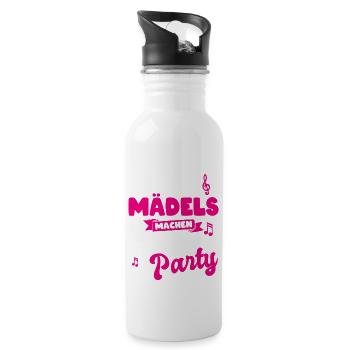 Coole Mädels machen Schlager Party Konzert - Trinkflasche mit integriertem Trinkhalm - Weiß - Rechts