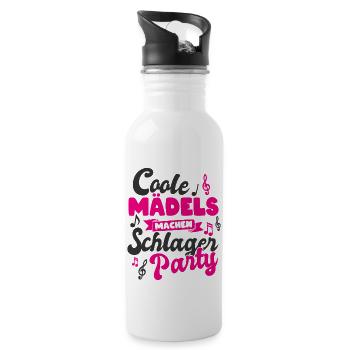 Schlager Party - Trinkflasche mit integriertem Trinkhalm - Weiß - Rechts