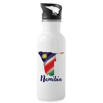 Namibia - Afrika - Trinkflasche mit integriertem Trinkhalm - Weiß - Rechts