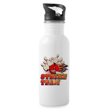 Bowling, bowling strike - Water bottle with straw - white - Right
