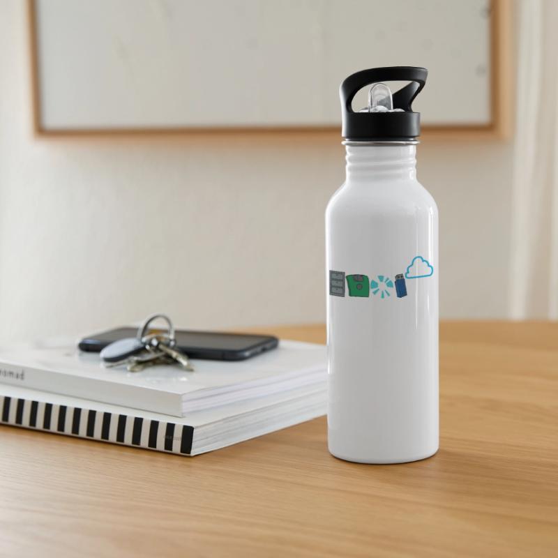 Programmierer Code Informatik Software Entwickler Trinkflasche mit integriertem Trinkhalm