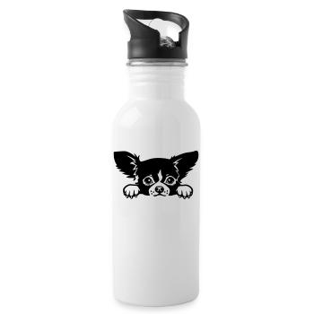 chiwawa dog - Water bottle with straw - white - Right