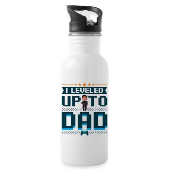 Gamer dad - Water bottle with straw - white - Right