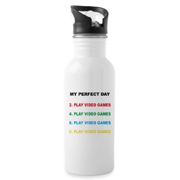 Funny Programmer Computer Gamer Gift - Water bottle with straw - white - Right