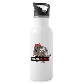 Mamasaurus Rex Dinosaurier Mutter - Trinkflasche mit integriertem Trinkhalm - Weiß - Rechts