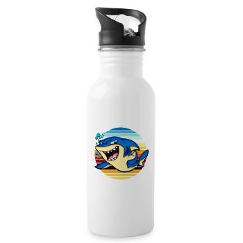 shark - Water bottle with straw - white - Right