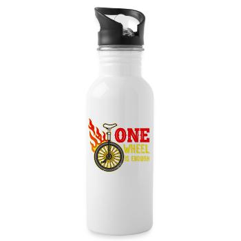 Einrad - Trinkflasche mit integriertem Trinkhalm - Weiß - Rechts