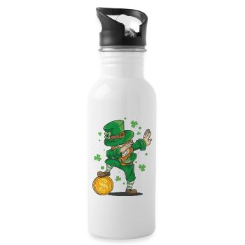 Saint-Patrick Dabbende Dabbing Leprechaun Boys - Gourde avec paille intégrée - blanc - Droite