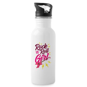 Rock N roll fille - Gourde avec paille intégrée - blanc - Droite