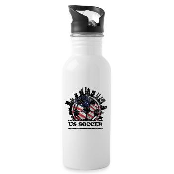 US Soccer Vintage - Trinkflasche mit integriertem Trinkhalm - Weiß - Rechts