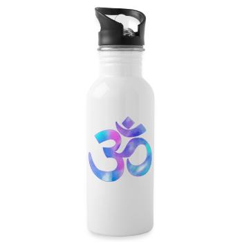 Om - Trinkflasche mit integriertem Trinkhalm - Weiß - Rechts