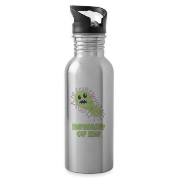 Nimmt euch in acht vor dem Virus - Trinkflasche mit integriertem Trinkhalm - Lightsilver - Rechts