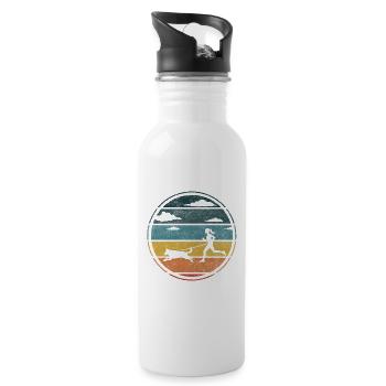 Canicross Sportlerin Canicrosserin Hundesport - Trinkflasche mit integriertem Trinkhalm - Weiß - Rechts