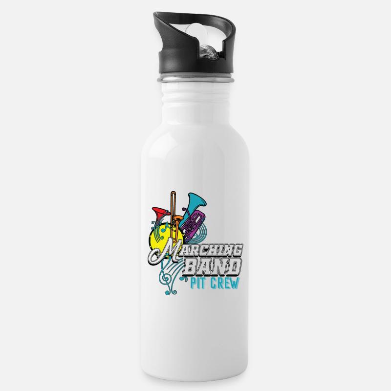Marching Band - Trinkflasche mit integriertem Trinkhalm - Weiß