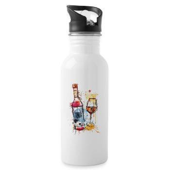 Weinzeit - Trinkflasche mit integriertem Trinkhalm - Weiß - Rechts