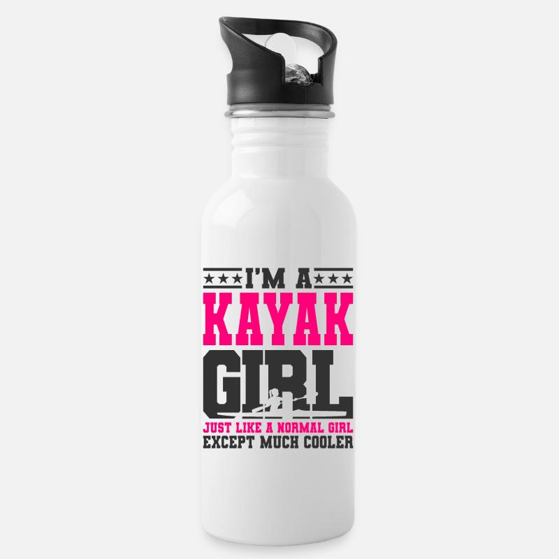 Fille de kayak - Gourde avec paille intégrée - blanc