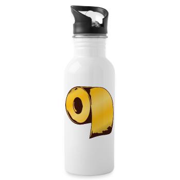 Klopapier Gold 2020 Hamsterkäufe - Trinkflasche mit integriertem Trinkhalm - Weiß - Rechts