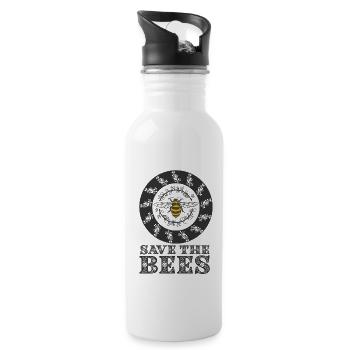 Insects, conservation, bees, diversity, gift - Water bottle with straw - white - Right