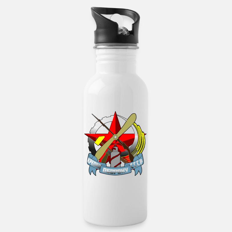 Russland - Trinkflasche mit integriertem Trinkhalm - Weiß