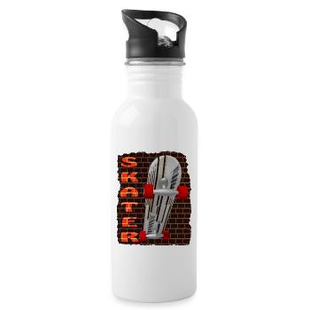 Skateboaed skater masonry across - Water bottle with straw - white - Right