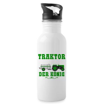 Landwirt Landwirtschaft Traktor Gülle Feld Bauer - Trinkflasche mit integriertem Trinkhalm - Weiß - Rechts