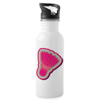 Badminton Tennis Player - Water bottle with straw - white - Right