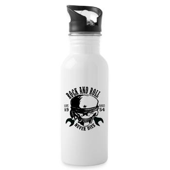 Rock and roll - Water bottle with straw - white - Right