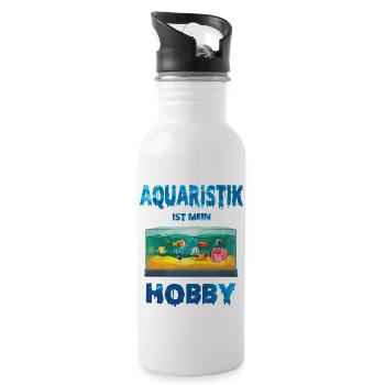 Aquarianer Aquarium Aquascaping Aquaristik - Trinkflasche mit integriertem Trinkhalm - Weiß - Rechts