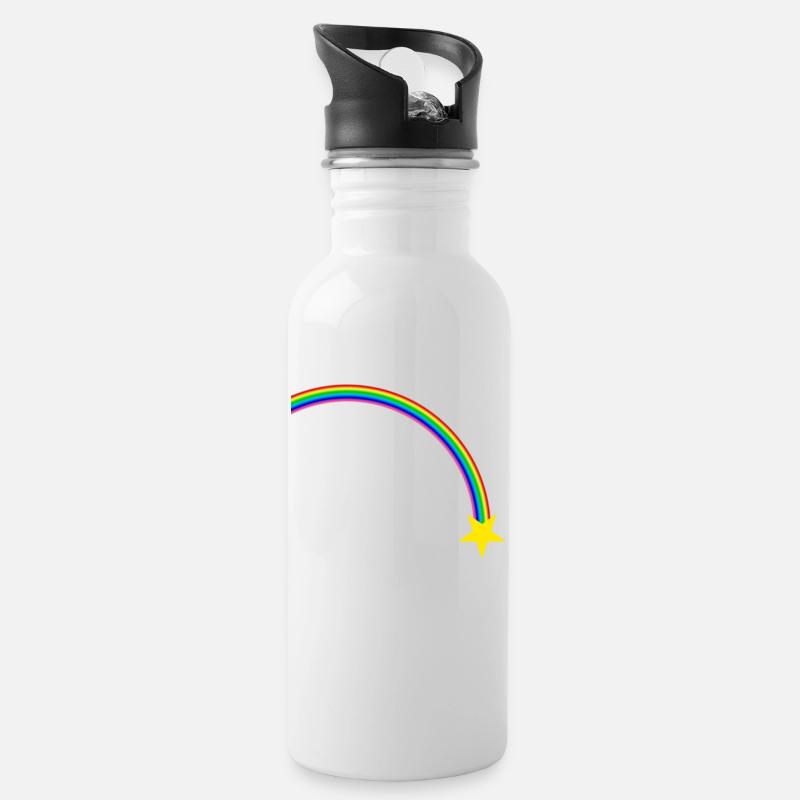 Arc-en-ciel - Gourde avec paille intégrée - blanc