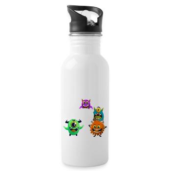3. Geburtstag Junge Kleines Monster 3 Jahre - Trinkflasche mit integriertem Trinkhalm - Weiß - Rechts