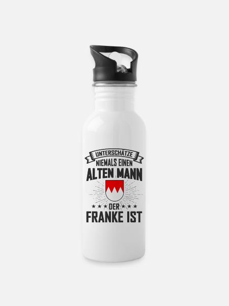 Franken - Trinkflasche mit integriertem Trinkhalm - Weiß