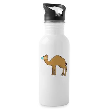 camel - Water bottle with straw - white - Right