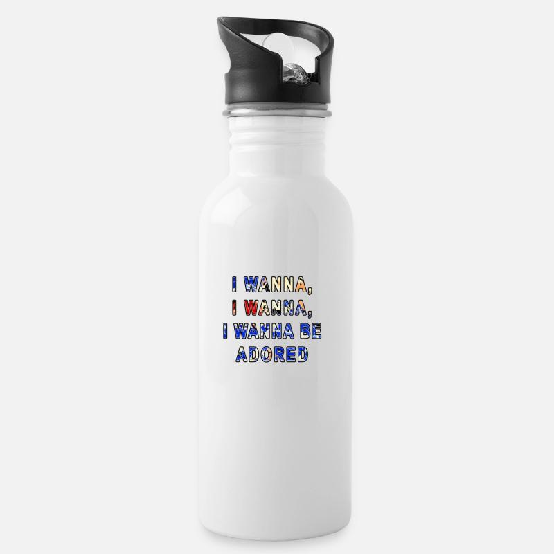 I Wanna Be Adored - Water bottle with straw - white