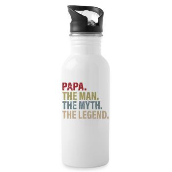 Papa man myth legend - Water bottle with straw - white - Right