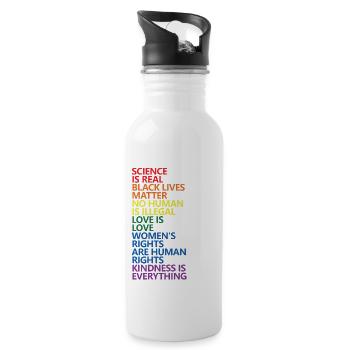 La science est un vrai Black Lives Matter LGBT Pride BLM - Gourde avec paille intégrée - blanc - Droite