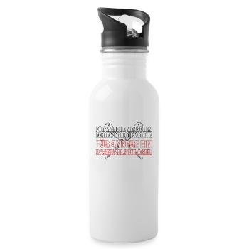 Baseballschläger. Cooler Spruch. - Trinkflasche mit integriertem Trinkhalm - Weiß - Rechts