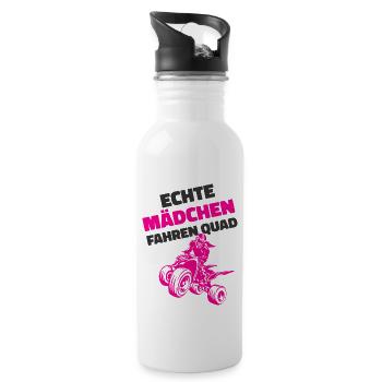 Quad Mädchen - Trinkflasche mit integriertem Trinkhalm - Weiß - Rechts