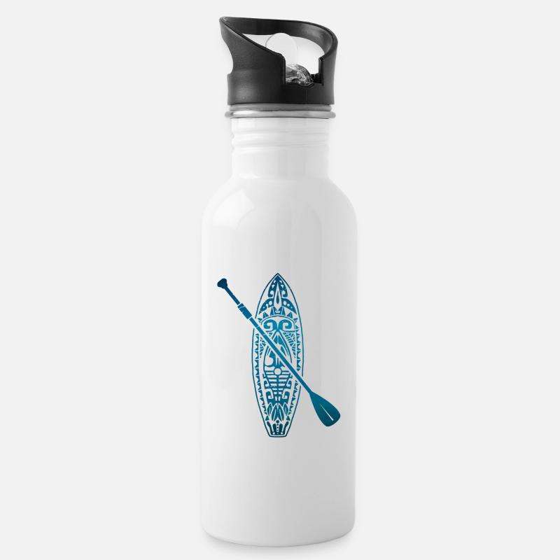 SUP Stand Up Paddle Hawaii - Water bottle with straw - white