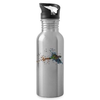 Papagei - Trinkflasche mit integriertem Trinkhalm - Lightsilver - Rechts