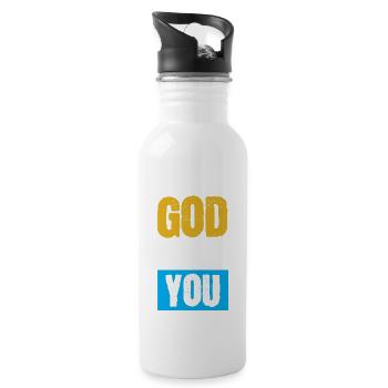 God bless you God bless you - Water bottle with straw - white - Right