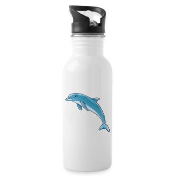 Delfin - Trinkflasche mit integriertem Trinkhalm - Weiß - Rechts