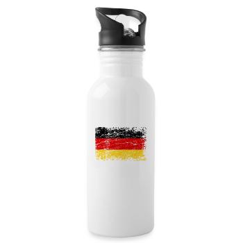 Germany german flag used-look flag - Water bottle with straw - white - Right