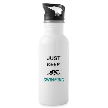 Schwimmen Schwimmen Schwimmer Geschenk - Trinkflasche mit integriertem Trinkhalm - Weiß - Rechts