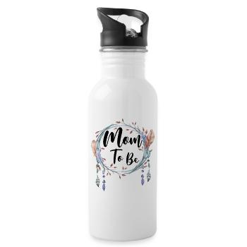 Maman pour être Boho maman maman maman enceinte - Gourde avec paille intégrée - blanc - Droite