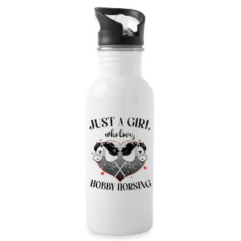 Horse Horses Hobby Horse Hobby Horsing Horses - Water bottle with straw - white - Right