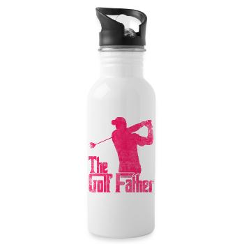 Golf Golfplatz Golfschläger - Trinkflasche mit integriertem Trinkhalm - Weiß - Rechts