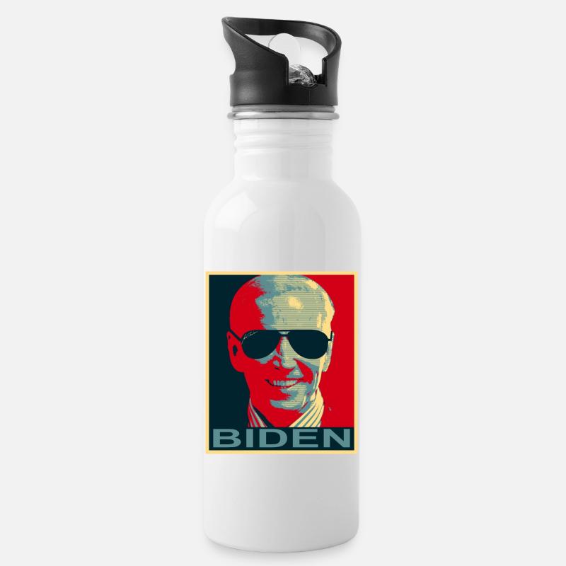 Biden, Biden 2020, Biden Präsident, Anti  - Trinkflasche mit integriertem Trinkhalm - Weiß