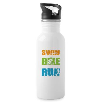 Tri Swim Bike Run - Gourde avec paille intégrée - blanc - Droite