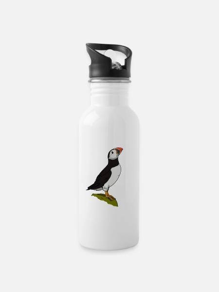 joli cadeau de macareux pour amis macareux - Gourde avec paille intégrée - blanc