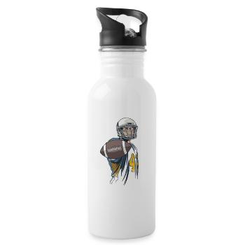 American Football - Trinkflasche mit integriertem Trinkhalm - Weiß - Rechts